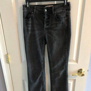 WE THE FREE PEOPLE High Rise Button Fly Slim Flare